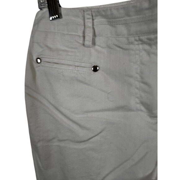 Dressbarn 8P Blend Pants  Button Pockets White 77% Cotton 20% Polyester - Picture 10 of 12